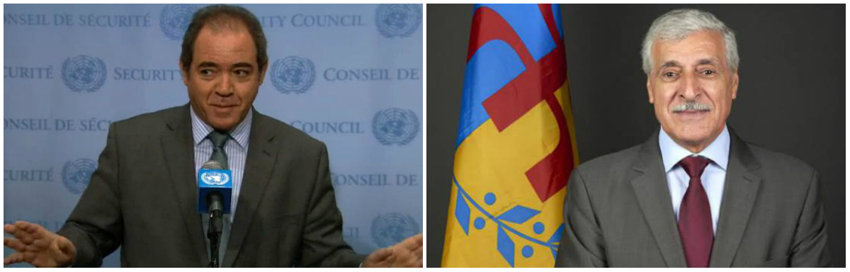 A g. Sabri Boukadoum, l'ambassadeur algérien à l'ONU. A d. Ferhat Mehenni, le président kabyle (PH/DR)