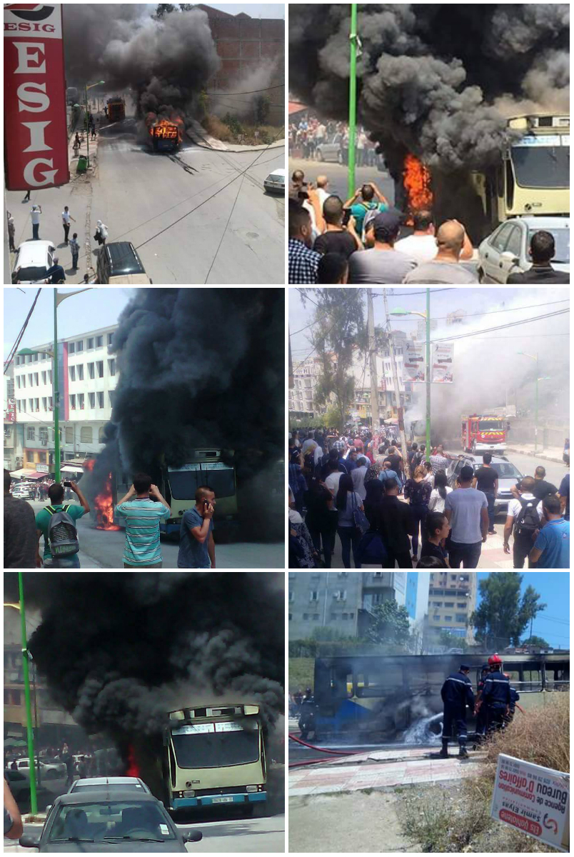 Tizi Wezzu : un bus prend feu entre l'université et le stade