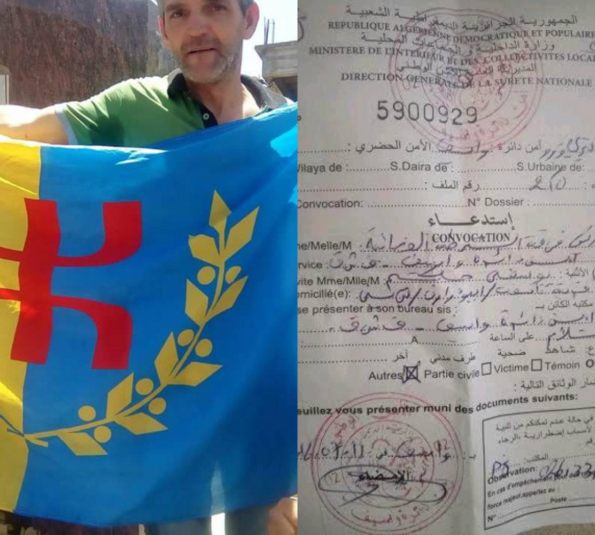 Rendre hommage aux victimes du terrorisme islamiste est un délit : un militant du MAK est interrogé par la police de Tassaft Ugemmun