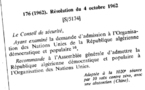 En octobre 1962, la Chine s'était abstenue pour l'admission de l'Algérie à l'ONU
