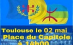 Lever officiel du drapeau kabyle à Toulouse, le 2 mai 2015 à 14h sur la place du capitole