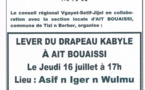 At Bouaissi (Tizi n Berber) : Lever du drapeau kabyle le 16 juillet à 17h
