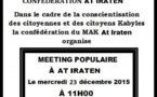 AT IRATEN:  Report du Meeting du MAK pour le mercredi 23 décembre 