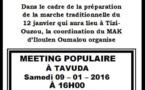 Ilulen Umalu (Iloula) : Le MAK anime un meeting populaire le samedi 09 janvier à Tavuda (Thaboudha)