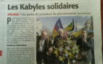 Le quotidien régional du Languedoc-Roussillon, "Le Midi libre" titre: les kabyles solidaires !