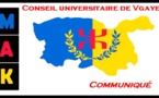 Communiqué du Conseil universitaire MAK de Vgayet