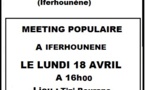 MAK : Meeting populaire le 18 avril à Iferhunen