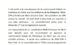 Report de la conférence et du rassemblement prévus le 30 avril et le 1er mai a New-York