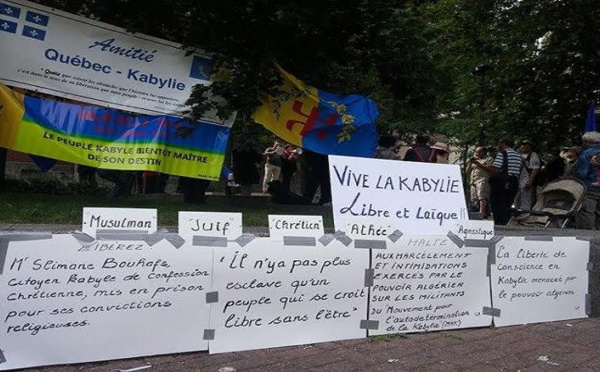 Rassemblement à Montreal en soutien à Slimane Bouhafs et et aux militants kabyles persécutés