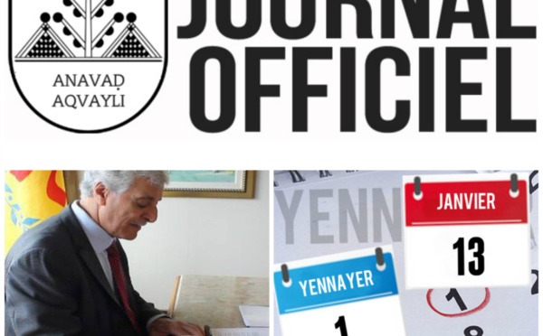 GZM N°2017/01/ASAN/01 portant sur Yennayer (Journal officiel)