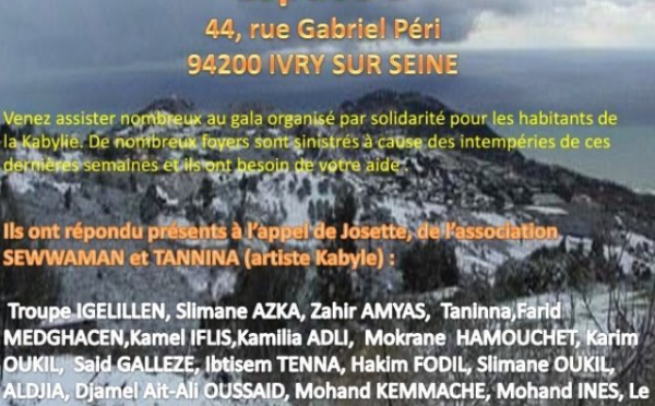Paris : gala de solidarité de la diaspora avec la Kabylie