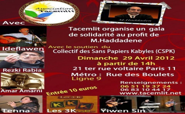 Tacemlit organise un gala pour venir en aide à un malade kabyle