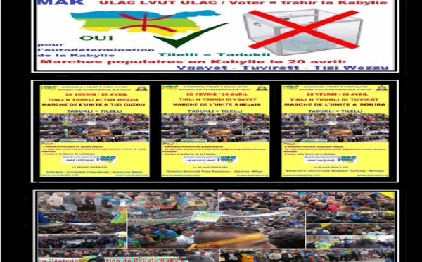 Déclaration du Conseil universitaire de MAK de Vgayet : "Le 20 avril est une date historique qui appartient a la lutte identitaire de la Kabylie et de l’Afrique du Nord."