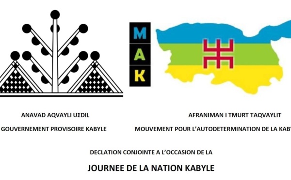 Journée de la Nation kabyle: Déclaration conjointe du MAK et de l'Anavad