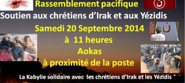 Kabylie : rassemblement de soutien aux chrétiens d’Irak et aux Yézidis