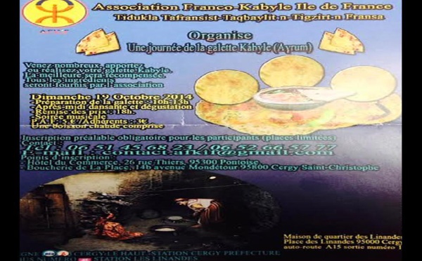 L’Association Franco-kabyle d'île de France organise une journée de la galette kabyle