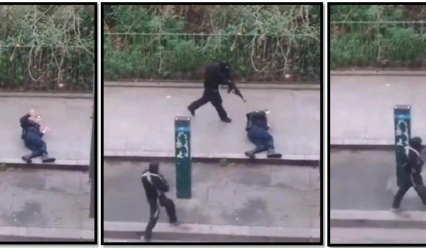Les terroristes qui ont attaqué Charlie Hebdo  abattent de sang froid un policier