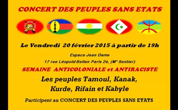 Concert des peuples sans Etats / Vendredi 20 Février à 19h
