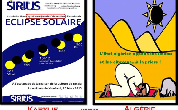 Eclipse solaire / L'Etat algérien, via son ministère des affaires religieuses, appelle les imams et les citoyens...à prier