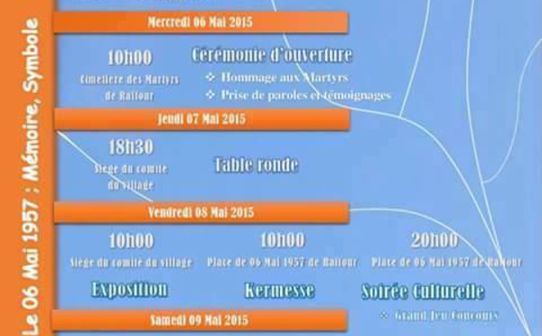 RAFFOUR : COMMÉMORATION L'INCENDIE GÉNÉRAL DU VILLAGE IWAQQUREN-IGHZER LES 06, 07 ET 08 MAI