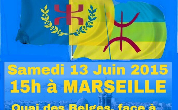 Lever du drapeau kabyle à Marseille le samedi 13 juin 2015 à 15 h