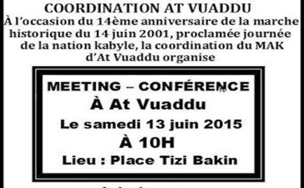 A l'occasion de la journée de la Nation kabyle : Le MAK anime un meeting-conférence à At Vuwaddu le samedi 13 juin à 10h