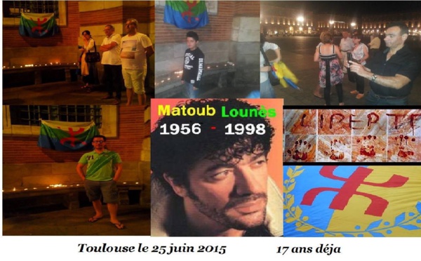Un collectif de kabyles de Toulouse allume des bougies à la mémoire du rebelle ‘Lounes Matoub ‘