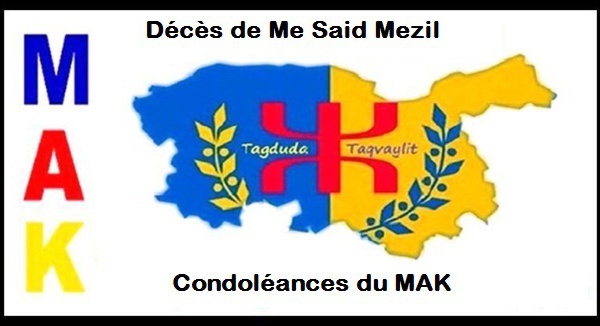 Décès de Me Said Mezil : Condoléances du MAK