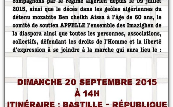 Paris : Une marche pour exiger la libération du  Dr Fekhar et de ses codétenus le 20 septembre à 14h