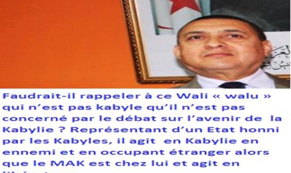 MAK / Réponse du Conseil Régional de Tizi-ouzou-Boumerdes au « Wali-Walu » de l’administration locale du colonialisme algérien
