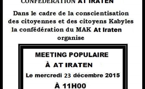 AT IRATEN:  Report du Meeting du MAK pour le mercredi 23 décembre 