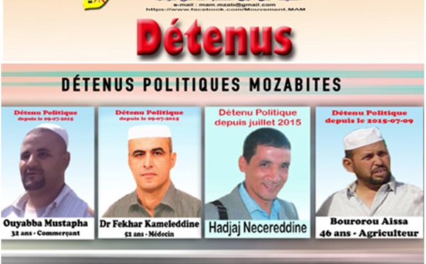 Urgence Ghardaia / Les détenus politiques mozabites dans un état critique