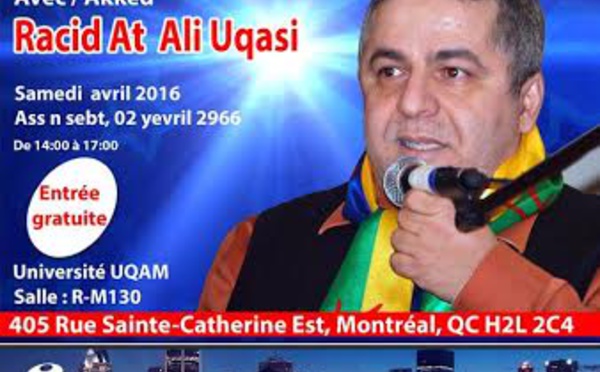 Québec : Conférence le 02 avril avec Racid At Ali Uqasi sur l'influence des médias lourds algériens sur l'identité kabyle