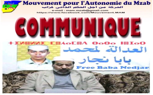 Le MAM tire la sonnette d’alarme sur l'état de santé du détenu mozabite Mohamed Baba Nedjar 