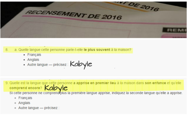 Recensement 2016 : Avis aux Kabyles du Québec et du Canada