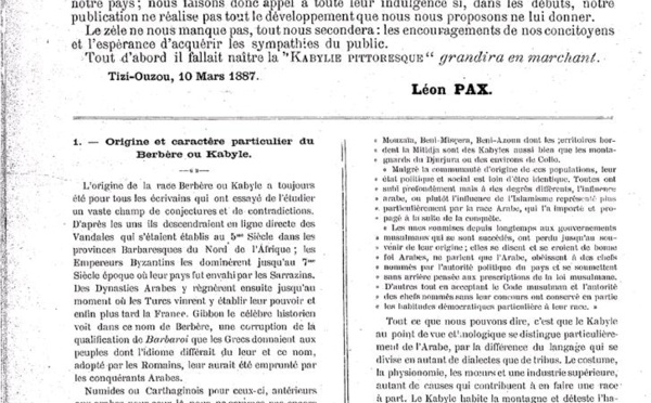 " La Kabylie pittoresque " N°2 _ 10 Mars 1887