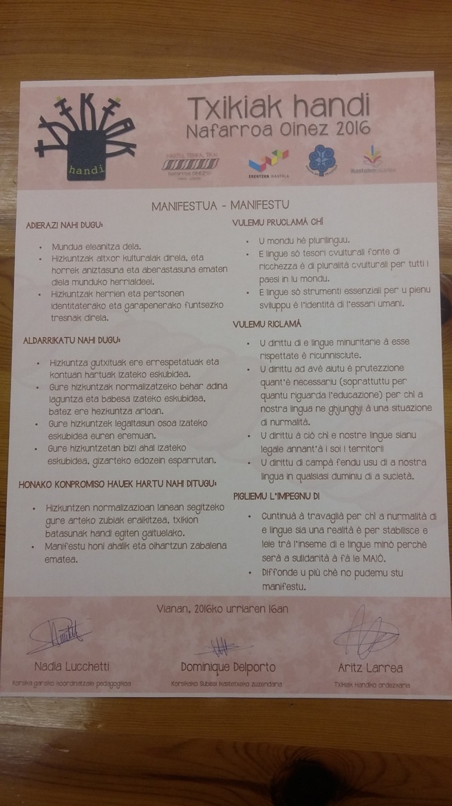 A SCOLA SUBISSI IN EUSKADI