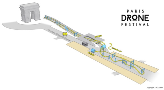 Le circuit du Paris Drone Festival 2017 © DCL aero