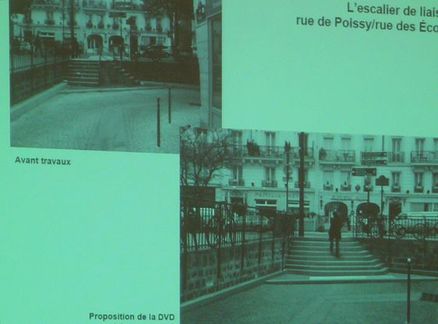 Le Conseil de quartier St-Victor et l'architecte de la voirie Dominique Larrouy (au centre)