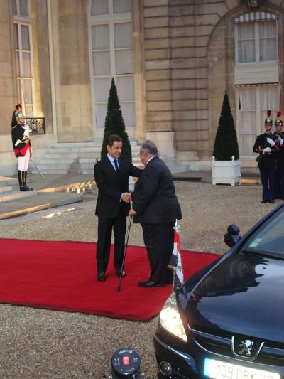 Nicolas Sarkozy accueille Jalal Talabani (c) Luma Ghazzaoui.