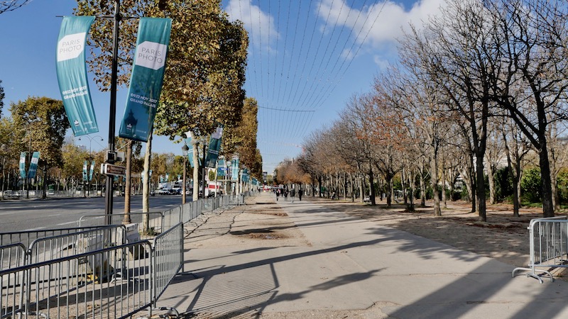 Le bas des Champs-Elysées vide depuis le 6 novembre 2017 © VD archives Paris Tribune