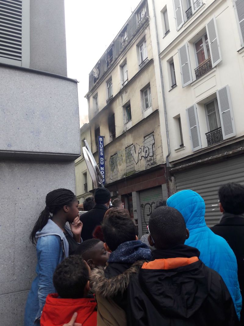 Incendie au 19 rue Caillié 75018 Paris le 13 janvier 2018 vers 14h © DR