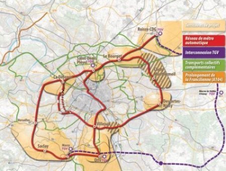 (c) Grand Paris : La carte du projet de transports