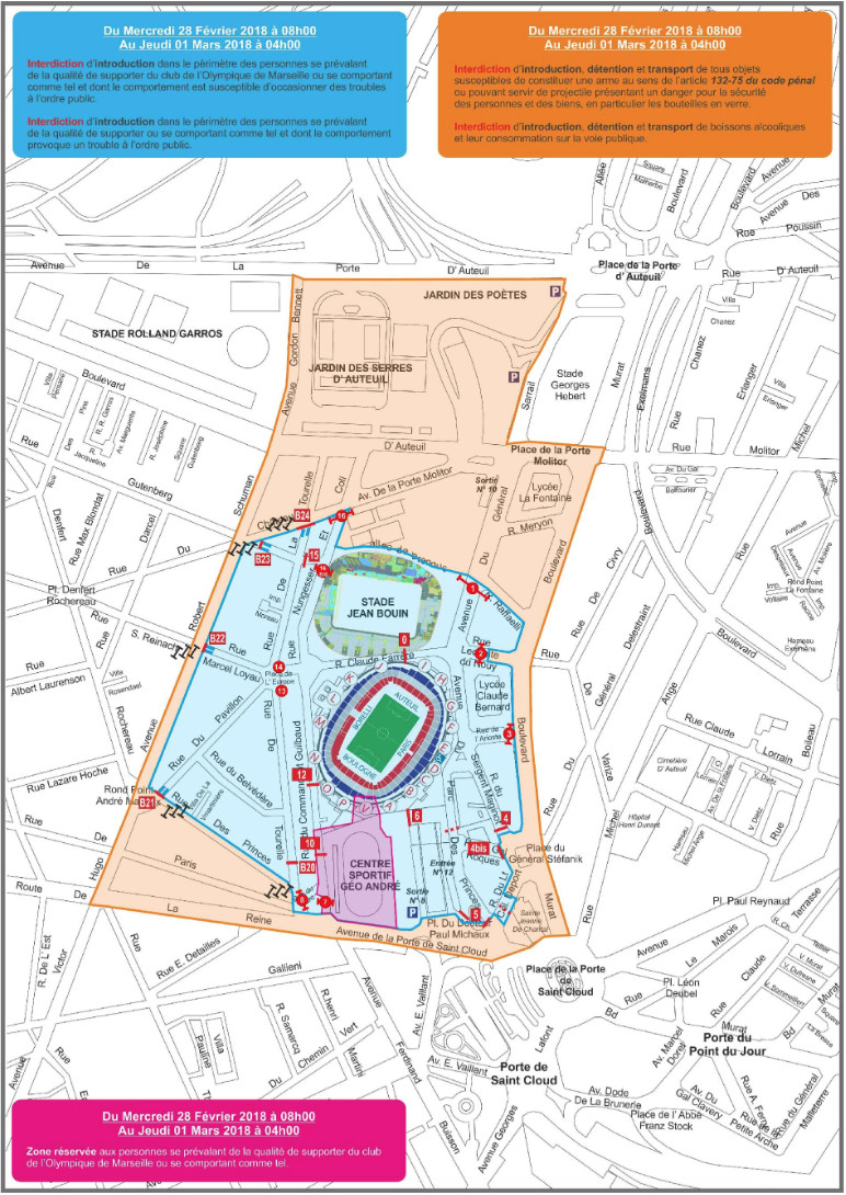 Le match PSG - OM sous haute sécurité © Préfecture de police de Paris.