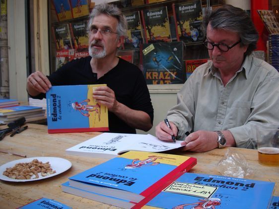 Dédicaces de Rochette & Veyron en avant-première de la réédition d'Edmond le Cochon (1979)
