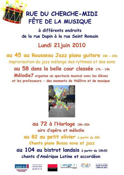 Juin 2010 : La rue du Cherche-Midi fête la musique