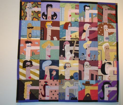 Le Patchwork réalisé à partir de la maquette d'Olivier Voutch, célèbre pour ses personnages aux longs nez