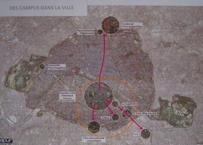Des campus dans la Ville - Source : Apur, 23 février 2011.