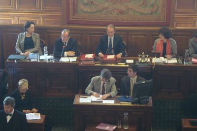 Michel Gaudin, préfet de police de Paris depuis 2007 et Bertrand Delanoë, maire de Paris depuis 2001.