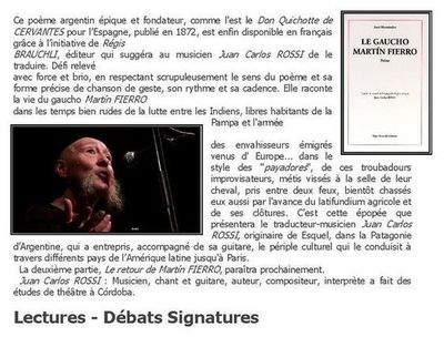 Juan Rossi fait son mardi littéraire au café de la mairie.